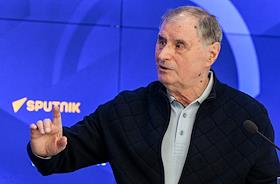 Встреча с бывшим главным тренером сборной СССР и России по футболу, заслуженным тренером СССР Анатолием Бышовцем в преддверии его 80-летнего юбилея в МИА 'Россия сегодня'