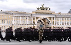 Репетиция парада, посвященного 81-й годовщине Победы в Великой Отечественной войне, на Дворцовой площади