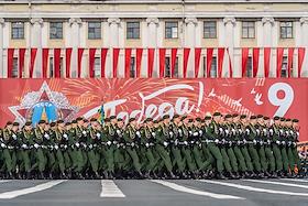 Репетиция парада, посвященного 81-й годовщине Победы в Великой Отечественной войне, на Дворцовой площади