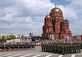 Мероприятия в честь 81-й годовщины Победы в Великой Отечественной войне. Церемония возложения венков и цветов на Мамаевом кургане. Военный парад на площади Павших Борцов в Волгограде