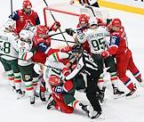 Континентальная Хоккейная Лига (КХЛ). Сезон 2025/2026. Финал Кубка Гагарина. Первый матч. Матч между командами 'Локомотив' (Ярославль) - 'Ак Барс' (Казань) на стадионе Универсального культурно-развлекательного комплекса 'Арена 2000'