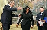 Встреча министра иностранных дел России Сергея Лаврова с министром иностранных дел, международного сотрудничества и сообществ Гвинеи-Бисау Фатуматы Жау в Доме приемов МИД России