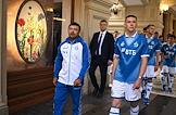 Презентация новой формы ФК 'Динамо' (Москва) с участием игроков, тренерского штаба и воспитанников академии 'Динамо' в ГУМе
