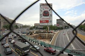 Дорожное движение на улицах Москвы