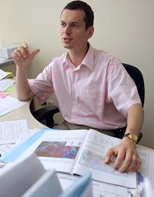 Закатий Сергей, директор компании 'Taiga Asset Management'. Алекс Вильямс, управляющий фондом прямых инвестиций компании 'Varyag Resources АВ', в бизнес-центре Шереметьевский