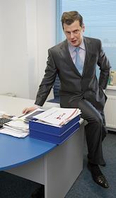 Президент компании 'Русская служба оценки' Александр Жигло в офисе бизнес-центра 'Северное сияние' во время интервью