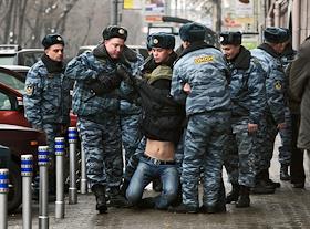 Митинг правозащитников, задержание активистов движения 'Оборона' на Тверском бульваре