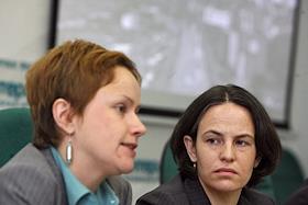 П/к представителей международной правозащитной организации Human Rights Watch посвященная подготовленному HRW новому докладу о положении иностранных трудовых мигрантов в РФ, в центральном офисе 'Интерфакса'.
