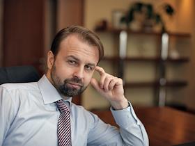 Генеральный директор холдинга 'Нордтекс' Юрий Яблоков во время интервью