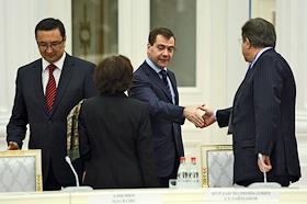 Встреча Президента РФ Дмитрия Медведева с министрами транспорта иностранных государств.
