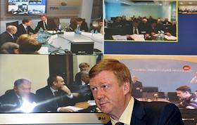 П\к генерального директора Российской корпорации нанотехнологий Анатолий Чубайса на тему: 'Итоги работы РОСНАНО в 2009 году и планы на 2010 год' в РИА 'Новости'.
