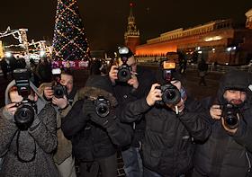 Акция профессиональных фотографов, приуроченная к Дню печати, на Красной площади