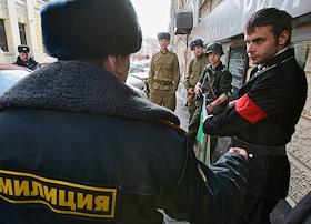Акция-обращение представителей движения 'Местные' к правительству Латвии с требованием не допускать сборищ пособников нацизма и их поклонников. Акция прошла возле посольства Латвии