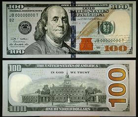 Презентация образца новой купюры достоинством 100 долларов США  в посольстве США в Москве