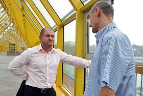 Глава компании Valars Group Кирилл Подольский и Генеральный директор компании 'Алтан' Валерий Покорняк во время интервью в ресторане 'Фреско'