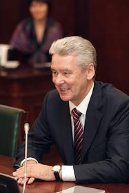 Встреча мэра Москвы Сергея Собянина с президентом ОАО 'Российские железные дороги' (РЖД) Владимиром Якуниным в офисе РЖД