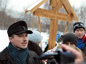 Акция в память об убитом болельщике 'Спартака' Егоре Свиридове (40 дней) на Кронштадтском бульваре