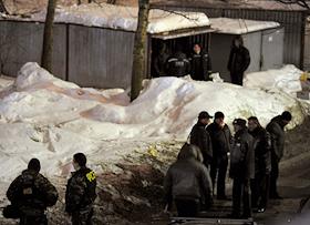 Место взрыва у дома на улице Милашенкова рядом с домом № 12