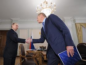 Встреча руководителя Федерального агентства по рыболовству РФ Андрея Крайнего  с председателем правительства РФ Владимиром Путиным в Ново-Огарево