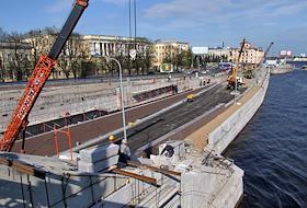 Строительство дорожной развязки - полутоннеля под Литейным мостом