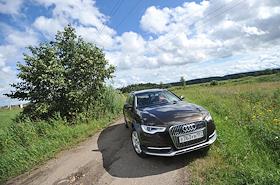 Обозреватель журнала 'Деньги' Илья Зиновьев во время тест-драйва автомобиля AUDI ALLROAD(Ауди Олроуд)