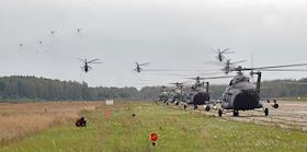 Учения Армейской авиации Западного военного округа. Полигон Кингисепп (Ленинградская область) и аэродром Смуравьево (Псковская область).

