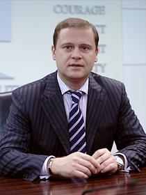 Первый заместитель генерального директора компаниии 'РУСАЛ' Владислав Соловьев во время интервью.
