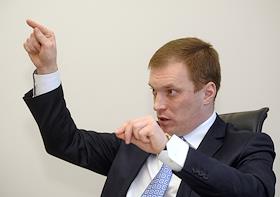 Президент Национального союза страховщиков ответственности (НССО) Андрей Юрьев во время интервью