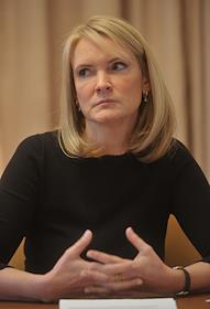 Исполнительный директор Группы ОНЭКСИМ, председатель Совета директоров ОАО 'Квадра' Юлия Басова во время интервью