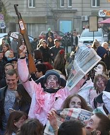 Флешмоб 'Зомби-парад' в канун Хэллоуина