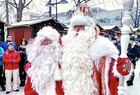 Традиционная предновогодняя встреча российского Деда Мороза из Великого Устюга и финского новогоднего персонажа  Йоулупукки (Joulupukki, Рождественский дед, который дарит подарки детям на Рождество, финский аналог Санта Клауса)