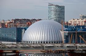 Строительство центрального участка ЗСД (Западный скоростной диаметр), сооружение эстакады через реку Большая Невка