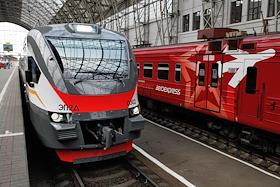 Церемония пуска новых пригородных электропоездов на Киевском вокзале. Контрольно-инспекционная поездка по МКЖД Начальник Московской дороги Владимир Молдовер