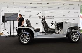 Презентация гибридного 'Ё-мобиля' на Дмитровском авто полигоне