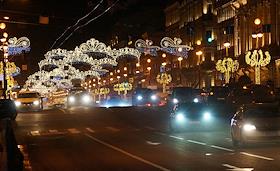 Новогодняя иллюминация на Невском проспекте
