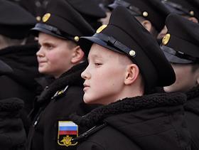 Церемония приема первокурсников Черноморского высшего военно-морского (ЧВВМУ) имени П.С.Нахимова в ряды 'Юнармии'